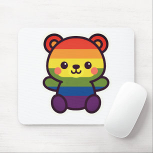 Kawaii Rainbow Teddy – een Schattigee LGBTQ+ Pride Muismat