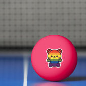 Kawaii Rainbow Teddy – een Schattigee LGBTQ+ Pride Pingpongbal (Net)