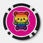 Kawaii Rainbow Teddy – een Schattigee LGBTQ+ Pride Poker Chips (Achterkant)