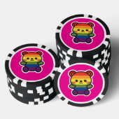 Kawaii Rainbow Teddy – een Schattigee LGBTQ+ Pride Poker Chips (Opstapeling)