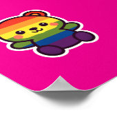 Kawaii Rainbow Teddy – een Schattigee LGBTQ+ Pride Poster (Hoek)