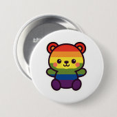 Kawaii Rainbow Teddy – een Schattigee LGBTQ+ Pride Ronde Button 7,6 Cm (Voorkant /achterkant)