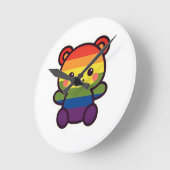 Kawaii Rainbow Teddy – een Schattigee LGBTQ+ Pride Ronde Klok (Hoek)