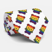 Kawaii Rainbow Teddy – een Schattigee LGBTQ+ Pride Stropdas (Opgerold)