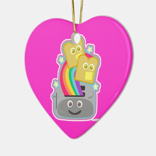 Kawaii Rainbow Toast Keramisch Ornament (Links)