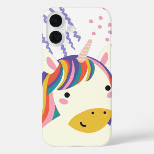 Kawaii Rainbow Unicorn magie iPhone 16 Hoesje