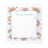 Kawaii Rainbows gepersonaliseerde Mitswa Notes Not Notitieblok (Voorkant)