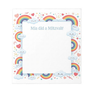 Kawaii Rainbows gepersonaliseerde Mitswa Notes Not Notitieblok