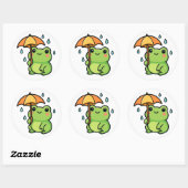 Kawaii Rainy Day Frog Sticker (Vel)
