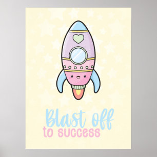 Kawaii-raket blaast weg naar een succesvolle motiv poster