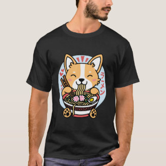 Kawaii Ramen Anime Hond Corgi Japanse Noedels Japa T-shirt