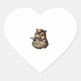 Kawaii Ramen Anime Kawaii Moo Deng Japanes Hart Sticker