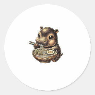 Kawaii Ramen Anime  Kawaii Moo Deng Japanes Ronde Sticker
