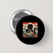 Kawaii Ramen Cat Anime Japanese Noodles Food Wave  Ronde Button 5,7 Cm (Voorkant /achterkant)