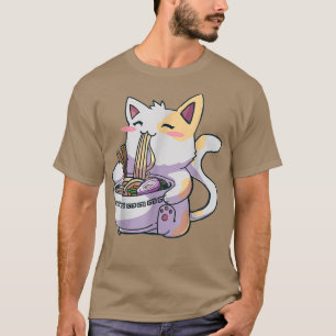 Kawaii Ramen Cat Anime Japans voedsel T-shirt
