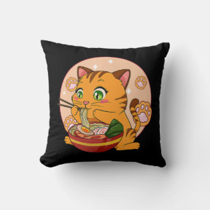 Kawaii Ramen Cat Japanse neko Noodle Anime Gift G Kussen