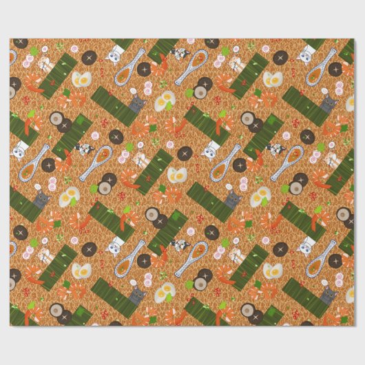 Kawaii Ramen Cats Cadeaupapier (Vlak)