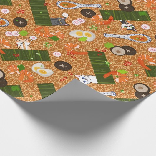 Kawaii Ramen Cats Cadeaupapier (Hoek)