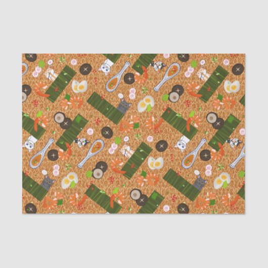 Kawaii Ramen Cats Tissuepapier (Voorkant)