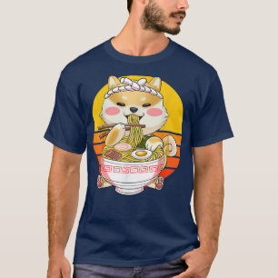 Kawaii Ramen Cute Anime Dog Corgi Japanse noedels T-shirt