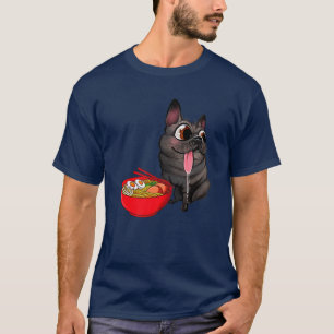 Kawaii Ramen Cute Anime Dog Pug Japanse noedels R T-shirt