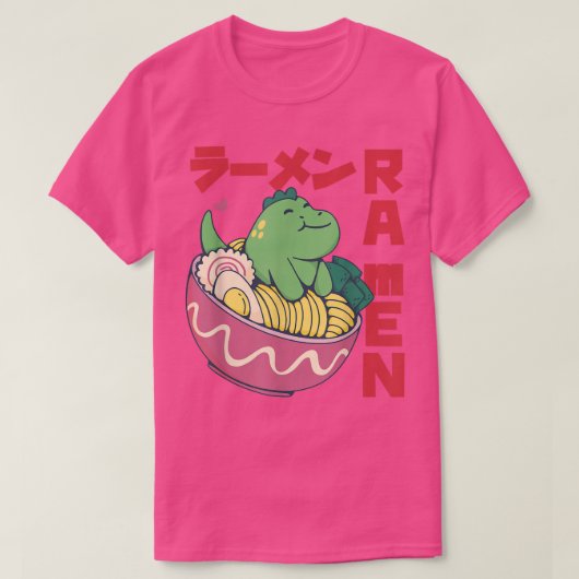 Kawaii Ramen Dinosaur T-shirt (Design voorkant)