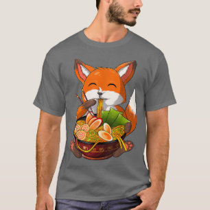 Kawaii Ramen Fox, Japans Neko Noodle Funny Anime T-shirt