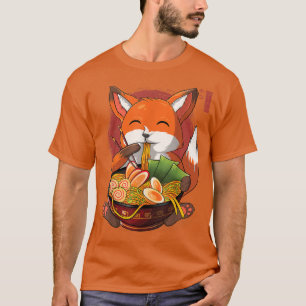 Kawaii Ramen Fox, Japans Neko Noodle Funny Anime T-shirt