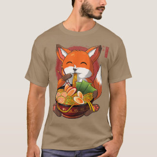 Kawaii Ramen Fox, Japans Neko Noodle Funny Anime T-shirt