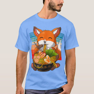 Kawaii Ramen Fox, Japanse Neko Noodle Grappige Ani T-shirt