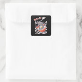 Kawaii Ramen nodels Vierkante Sticker (Tas)