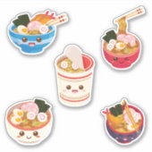Kawaii Ramen Noodles Combo Pack Sticker (Voorkant)