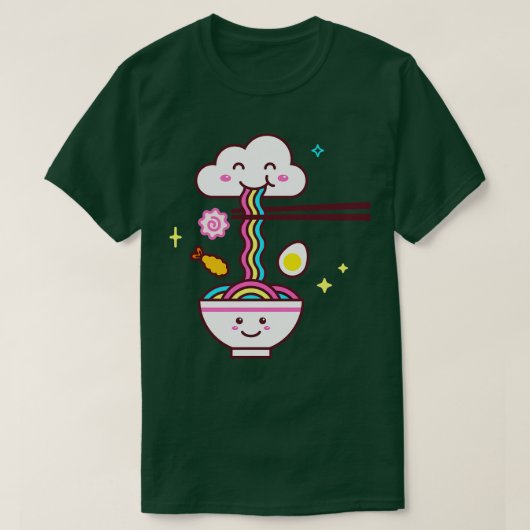 Kawaii Ramen Rainbow T-shirt (Design voorkant)