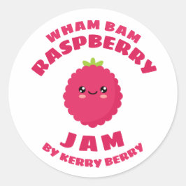 Kawaii Raspberry Jam Ronde Sticker
