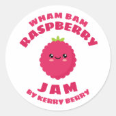Kawaii Raspberry Jam Ronde Sticker (Voorkant)