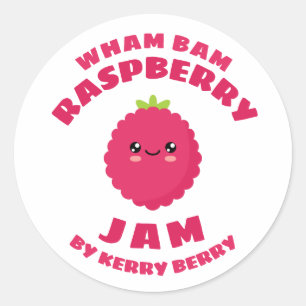 Kawaii Raspberry Jam Ronde Sticker