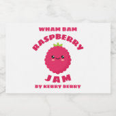 Kawaii Raspberry Jam Voedselcontainer Etiket (Enkel label)
