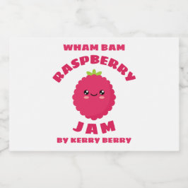 Kawaii Raspberry Jam Voedselcontainer Etiket