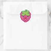 Kawaii Raspberry Ronde Sticker (Tas)