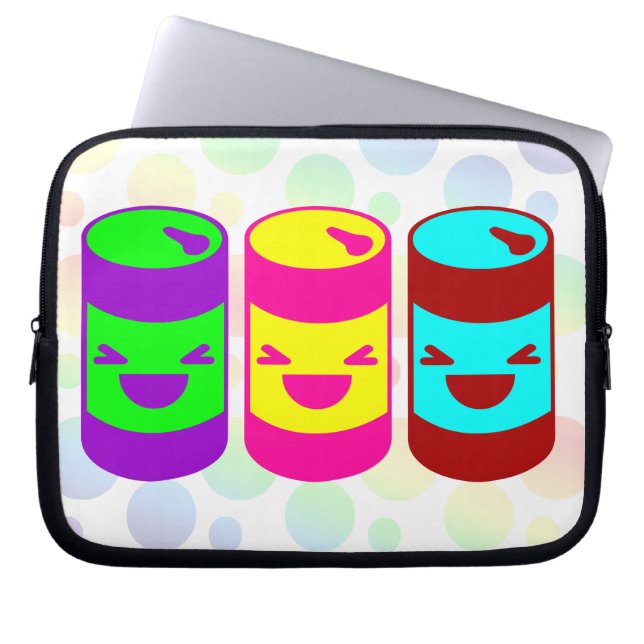Kawaii Rave Frisdrank Bubbles Laptop Sleeve (Voorkant)