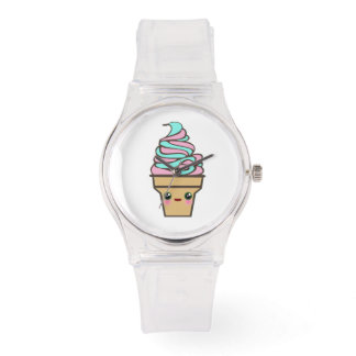 Kawaii Rave Ice Cream Cartoon Horloge