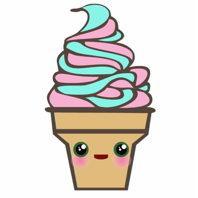 Kawaii Rave Ice Cream Cone Fotobeeldje Magneet (Voorkant)