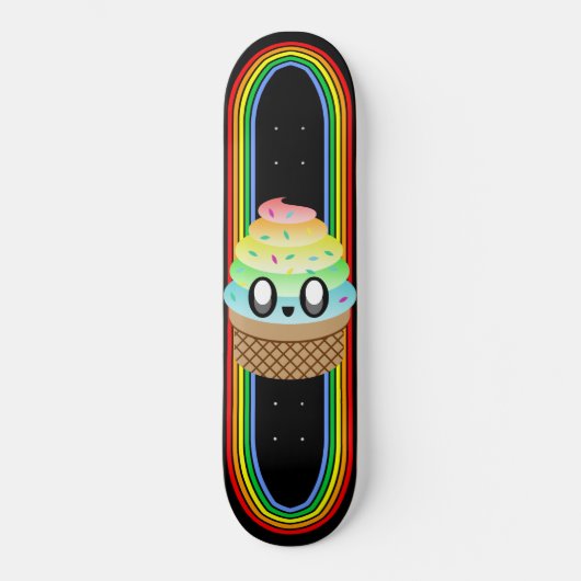 Kawaii Rave Ice Cream Cone Skateboard (Voorkant)