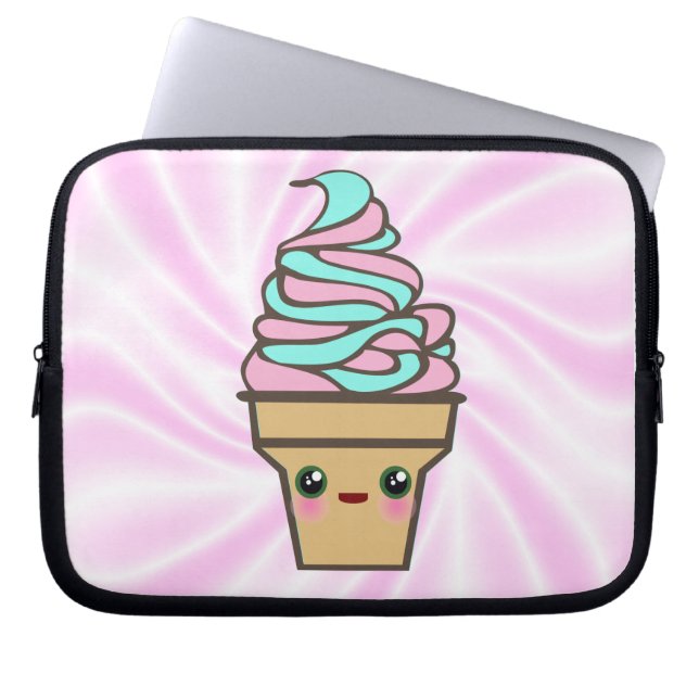 Kawaii Rave Ijsje Cone Laptop Sleeve (Voorkant)