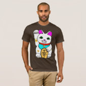 Kawaii Rave Lucky Cat Maneki Neko T-shirt (Voorkant volledig)