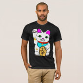 Kawaii Rave Lucky Cat Maneki Neko T-shirt (Voorkant volledig)