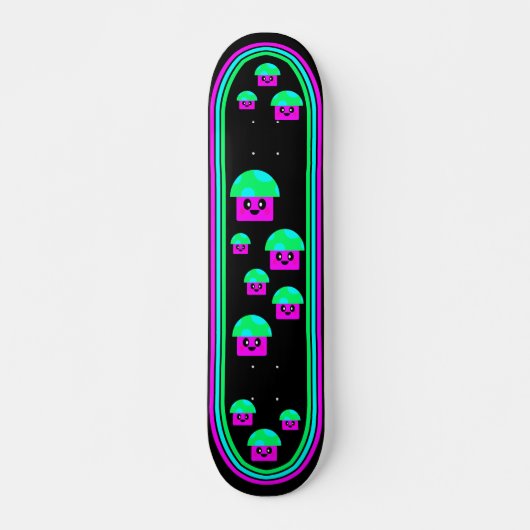 Kawaii Rave Neon paddenstoelen Persoonlijk Skateboard (Voorkant)