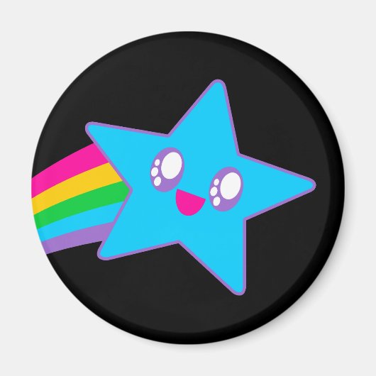Kawaii Rave Neon Star Rainbow Magneet (Voorkant)