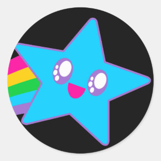 Kawaii Rave Neon Star Rainbow Ronde Sticker