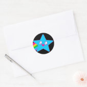 Kawaii Rave Neon Star Rainbow Ronde Sticker (Envelop)